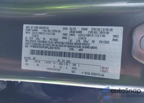 2023 Ford Bronco Wildtrak z USA, uszkodzony, nr VIN 1FMEE5DP3PLB31570